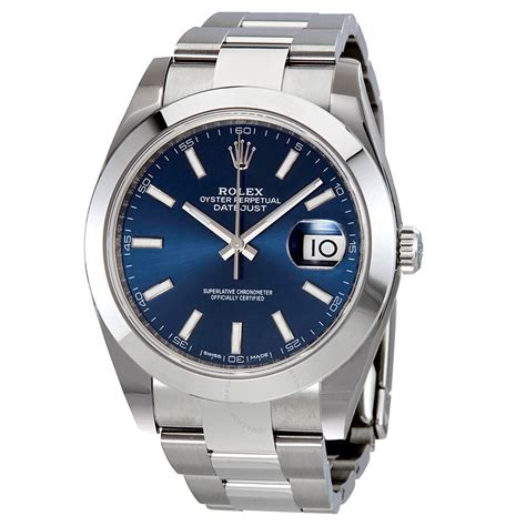 mens rolex datejust stainless steel blue dial watch 126300blso|rolex datejust 41 126300.